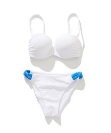  FUNCTIONAL PILE BRIDGE PUSH UP BRA BIKINI / WHITE