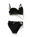 FUNCTIONAL PILE BRIDGE PUSH UP BRA BIKINI / BLACK