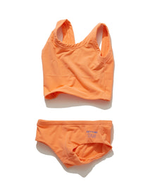  FUNCTIONAL PILE SCOOP NECK BIKINI / ORANGE