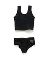 FUNCTIONAL PILE SCOOP NECK BIKINI / BLACK