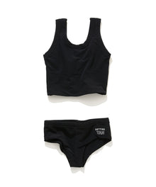  FUNCTIONAL PILE SCOOP NECK BIKINI / BLACK