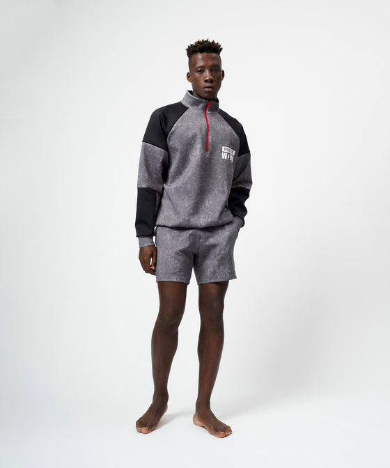 Functional Unisex Rash guard / Classic zip Pullover Charcoal