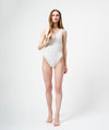 SCRUNCH HIGH LEG SWIM ONEPIECE WHITE