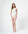 SCRUNCH HIGH LEG SWIM ONEPIECE WHITE