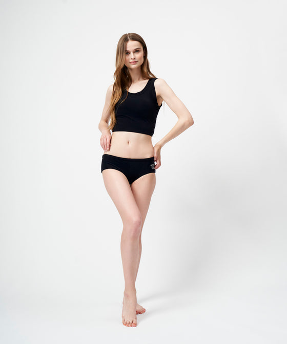 FUNCTIONAL PILE SCOOP NECK BIKINI / BLACK