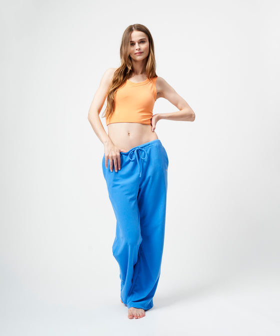 FUNCTIONAL PILE LOW RISE PANTS / BLUE