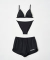 TRIANGLE BIKINI / LOGO SHORTS BLACK