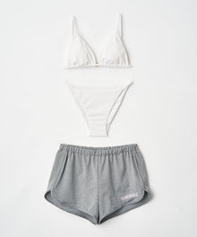  TRIANGLE BIKINI / LOGO SHORTS WHITE