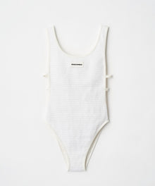  SCRUNCH HIGH LEG SWIM ONEPIECE WHITE